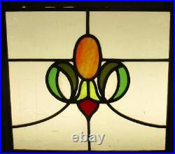 OLD ENGLISH LEADED STAINED GLASS WINDOW Unframed w Hooks Abstract 16.5 x 15