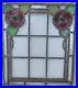 OLD_ENGLISH_LEADED_STAINED_GLASS_WINDOW_Unframed_w_Hooks_Floral_13_75_x_16_25_01_vpze