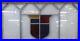 OLD_ENGLISH_LEADED_STAINED_GLASS_WINDOW_Unframed_w_Hooks_Shield_21_75_x_11_01_uqu