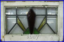 OLD ENGLISH LEADED STAINED GLASS WINDOW Very Pretty Sun Burst Design 20.5 x 13