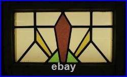 OLD ENGLISH LEADED STAINED GLASS WINDOW Very Pretty Sun Burst Design 20.5 x 13
