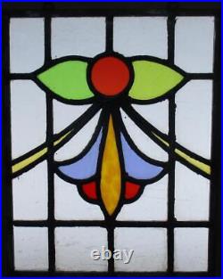 OLD ENGLISH STAINED GLASS WINDOW Unframed w Hooks Cute Abstract 10.75 x 14.25