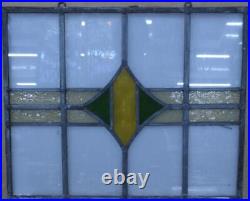 OLD ENGLISH STAINED GLASS WINDOW Unframed w Hooks Cute Diamond 17.75 x 15