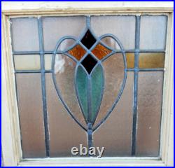 Old English Leaded Stained Glass Window, Original Wood Frame, Unique Old English Leaded Stained Glass Window, Original Wood Frame, Unique