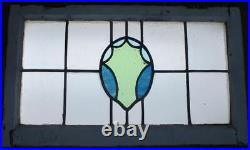 Old English Leaded Stained Glass Window Transom Abstract 29 3/4 X 18