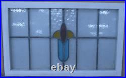 Old English Leaded Stained Glass Window Transom Simple Abstract 30 X 19