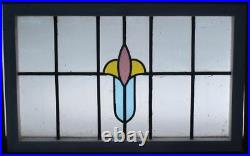 Old English Leaded Stained Glass Window Transom Simple Abstract 30 X 19