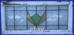 Old English Leaded Stained Glass Window Transom Simple Geometric 38 X 17 1/2