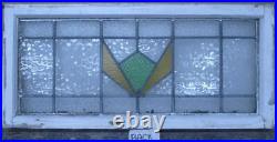 Old English Leaded Stained Glass Window Transom Simple Geometric 38 X 17 1/2