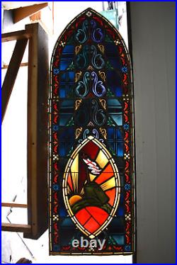 Older Stained Glass Church Window,'Resurrection Tomb', 79 HT (CU55) chalice co