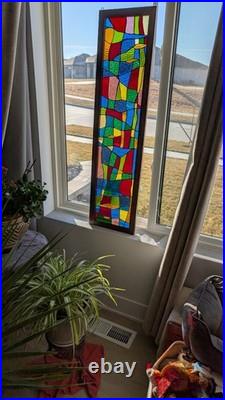One-of-a-Kind! Beautiful! Handcrafted Stained Glass 49.5 Tall, 13 W, 1.5 T