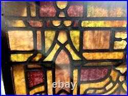 PAIR Antique Stained Leaded Glass CATHEDRAL Memorial Windows Matthew 1914