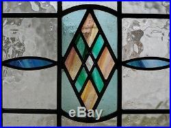PAIR ENGLISH STAINED GLASS LEADED WINDOW 28 x 20 withOriginal Sash Double Hung