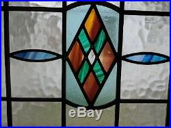 PAIR ENGLISH STAINED GLASS LEADED WINDOW 28 x 20 withOriginal Sash Double Hung