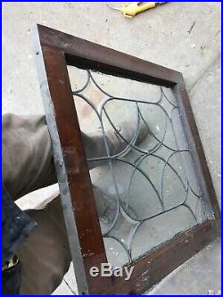 PA 33 Pair Antique four point beveled leaded Glass Windows 24.25 x 25.25