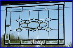 POSITIVE ENERGERY Beveled Stained Glass Panel 24 ½ x16 ½
