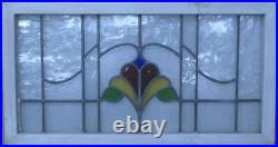 PRETTY ABSTRACT ENGLISH LEADED STAINED GLASS WINDOW TRANSOM 33 1/4 x 17 3/4