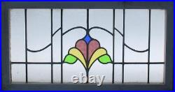 PRETTY ABSTRACT ENGLISH LEADED STAINED GLASS WINDOW TRANSOM 33 1/4 x 17 3/4