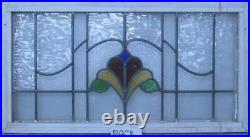 PRETTY ABSTRACT ENGLISH LEADED STAINED GLASS WINDOW TRANSOM 33 1/4 x 17 3/4