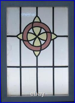 PRETTY ABSTRACT MIDSIZE ENGLISH LEADED STAINED GLASS WINDOW 18 3/4 x 24 1/4