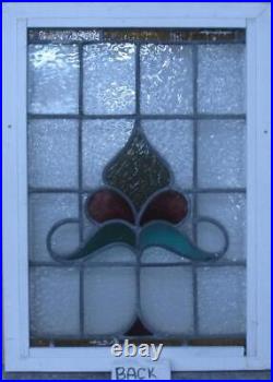 PRETTY ABSTRACT MIDSIZE OLD ENGLISH LEADED STAINED GLASS WINDOW 19 x 26