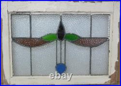 PRETTY ABSTRACT MIDSIZE OLD ENGLISH LEADED STAINED GLASS WINDOW 25 x 18 1/4