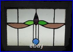 PRETTY ABSTRACT MIDSIZE OLD ENGLISH LEADED STAINED GLASS WINDOW 25 x 18 1/4