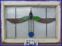 PRETTY ABSTRACT MIDSIZE OLD ENGLISH LEADED STAINED GLASS WINDOW 25 x 18 1/4