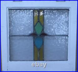 PRETTY ABSTRACT OLD ENGLISH LEADED STAINED GLASS WINDOW 18 1/2 x 17 3/4 PRETTY ABSTRACT OLD ENGLISH LEADED STAINED GLASS WINDOW 18 1/2 x 17 3/4