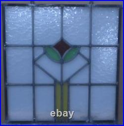 PRETTY ABS OLD ENGLISH LEADED STAINED GLASS WINDOW Unframed w Hooks 17 X 17.75