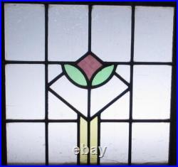 PRETTY ABS OLD ENGLISH LEADED STAINED GLASS WINDOW Unframed w Hooks 17 X 17.75