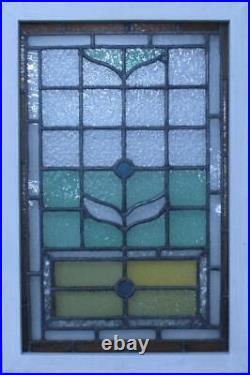 PRETTY EDWARDIAN OLD ENGLISH LEADED STAINED GLASS WINDOW 19 3/4 x 29 3/4