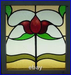 PRETTY FLORAL OLD ENGLISH LEADED STAINED GLASS WINDOW 18 1/4 x 20 PRETTY FLORAL OLD ENGLISH LEADED STAINED GLASS WINDOW 18 1/4 x 20