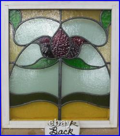 PRETTY FLORAL OLD ENGLISH LEADED STAINED GLASS WINDOW 18 1/4 x 20 PRETTY FLORAL OLD ENGLISH LEADED STAINED GLASS WINDOW 18 1/4 x 20