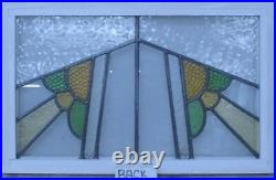 PRETTY GEOMETRIC ENGLISH LEADED STAINED GLASS WINDOW TRANSOM 27 1/4 x 17 1/4