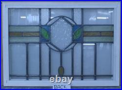 PRETTY GEOMETRIC ENGLISH LEADED STAINED GLASS WINDOW TRANSOM 27 1/4 x 19 3/4