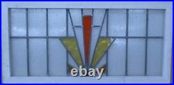 PRETTY GEOMETRIC ENGLISH LEADED STAINED GLASS WINDOW TRANSOM 33 1/2 x 16 1/2