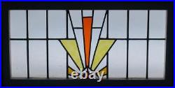 PRETTY GEOMETRIC ENGLISH LEADED STAINED GLASS WINDOW TRANSOM 33 1/2 x 16 1/2