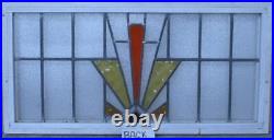 PRETTY GEOMETRIC ENGLISH LEADED STAINED GLASS WINDOW TRANSOM 33 1/2 x 16 1/2