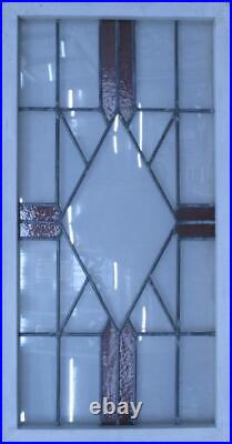 PRETTY GEOMETRIC LARGE OLD ENGLISH LEADED STAINED GLASS WINDOW 20 3/4 x 39 3/4 PRETTY GEOMETRIC LARGE OLD ENGLISH LEADED STAINED GLASS WINDOW 20 3/4 x 39 3/4