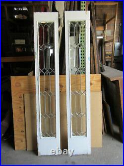 Pair Antique Beveled Glass Sidelites Or Doors 14 X 83 Architectural Salvage