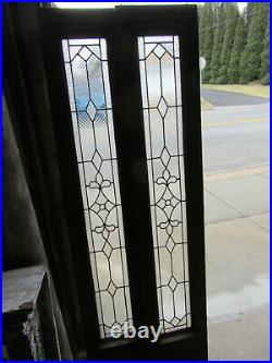 Pair Antique Stained Glass Sidelites Double Doors 14 X 80 Each Salvage