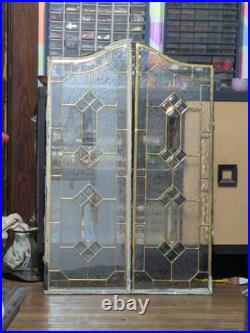 Pair Of Leaded Glass Windows