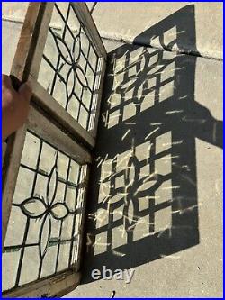 Pair Of Small Antique Full Beveled Glass Windows 18 Square Salvage