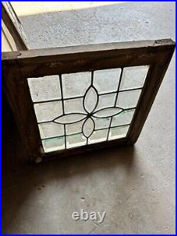 Pair Of Small Antique Full Beveled Glass Windows 18 Square Salvage