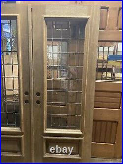 Pair Vintage French Leaded Glass Doors