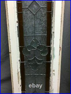 Pair Vintage Leaded Stained Glass Windows Transom Shabby Sidelight Chic 1412-20B