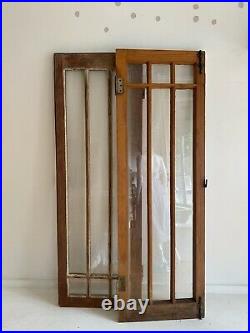 Pair of 1920's Storybook Style Leaded Glass Window