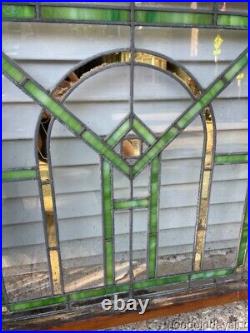 Pair of Antique 1920's Chicago Bungalow Style-Stained Leaded Glass Window 3230