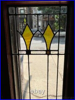 Pair of Antique Stained Leaded Glass Doors / Windows Circa. 1920